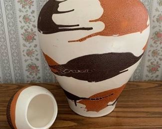 Large Haeger Vase with Votive