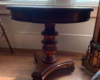 Pedestal Wood Tea Table
