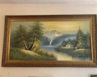 Mountain Side Cabin Painting