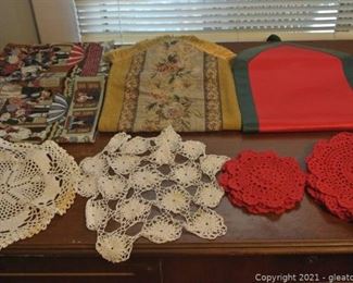 Table Runner and Handmade Doilies