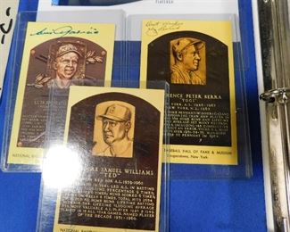 Signed baseball HOF postcards