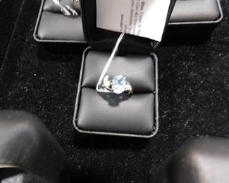Sterling silver blue Topaz ring