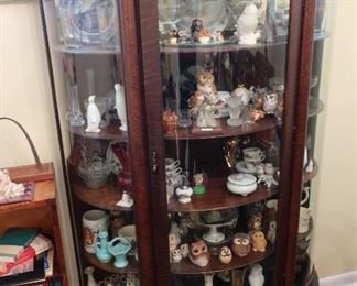 vintage oak curio cabinet 61" tall x 54" wide, 395.00 and can be purchased prior to the sale