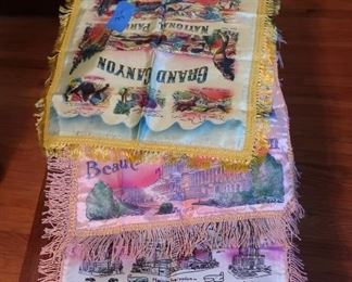 vintage  pillow holders(showing  travels to  different  cities)