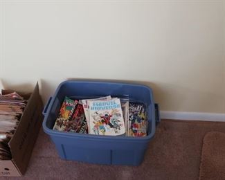 comic  books- some  upstairs  and  some  in  lower  level