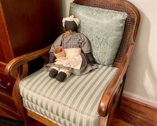 antique cane-back arm chair