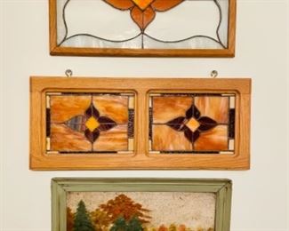 stained glass pieces, original landscape
