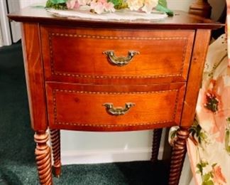 2 drawer barley twist table