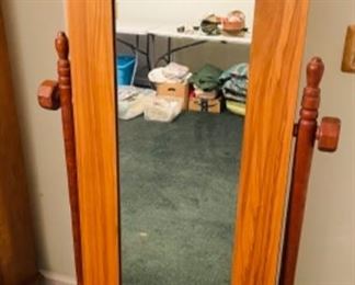large wood floor mirror