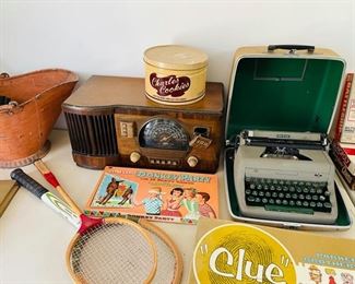 old tube radio,  Royal typewriter