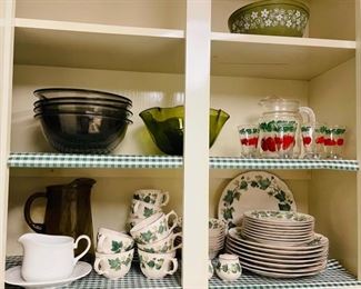 tomato juice set, Ivy dish set, Pyrex