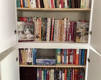lots of cookbooks (including signed Jack Deloney cookbook)