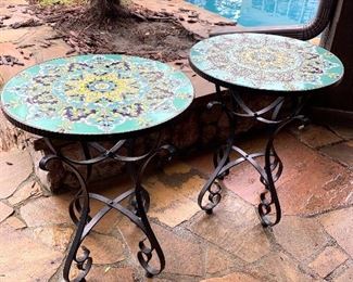 Mosaic top end tables