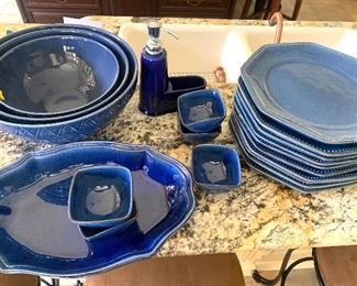 set of French pottery dishes 