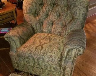 Sherrill Print Chair w/ Ottoman $450