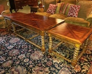 Hooker 3 Piece Nesting Coffee/ End Table Set  Coffee 50"x30"x22"h/ end 24" square 21"h  $450 Set