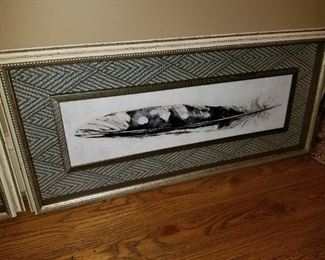 Set of 2 Large Feather Art  $150