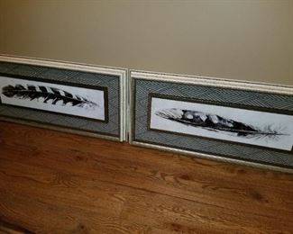Set of 2 Large Feather Art  $150
