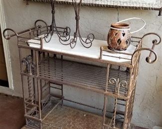 Rustic Bar Cart $450   Rustic Oil Lamp Pair $85