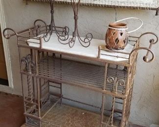 Rustic Bar Cart $450   Rustic Oil Lamp Pair $85