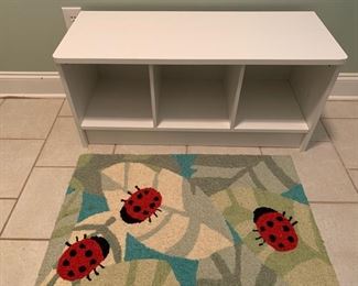 Storage Bench/Ladybug Rug
