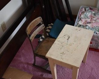 Vintage Child's Chair and table 