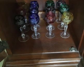 Etched Bohemian glasses