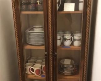 Wonderful cabinet filled with Christmas china
