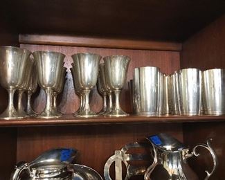 Twelve sterling goblets and twelve sterling S. Kirk and Son tumblers