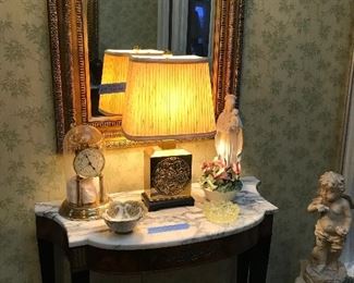 Marble topped entry table