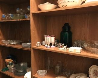 Miscellaneous glassware including depression glass and elegant glassware of Depression era