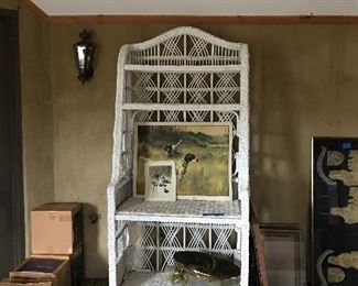 Large wicker etagere