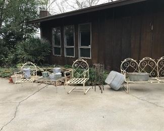 Four piece set of outdoor furniture with cushions (not shown)