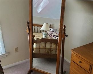 Vintage Ethan Allen tall swivel mirror