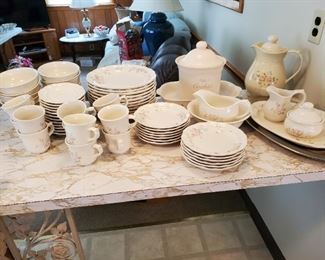 Pfaltzgraff Rose Tea service for 12 plus extras