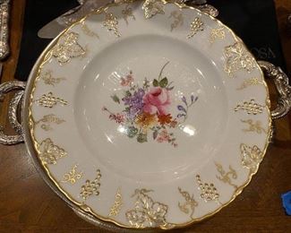 Lot#407 $575  Royal Crown Derby "Vine" 8 dinner, 8 salad, 8 bread and butter, 8 soups, 8 cups and saucers creamer and sugar