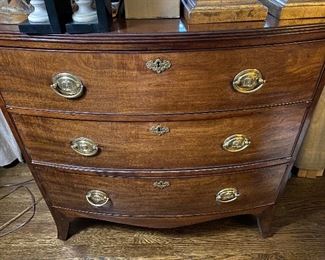 Lot # 109 - $1,200 - English Bowfront Chest upstairs