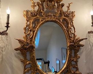 Lotj#620 $650 Gold mirror Chinoiserie