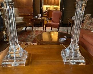 Lot#737 $400 Pair of glass lamps 17-1/2" base