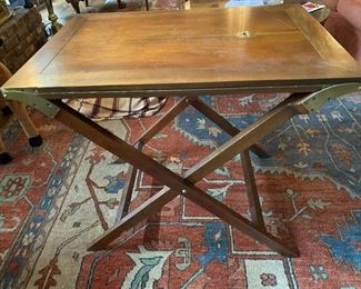 Lot 122 $195 Butler's tray table/ buffet-fold out to both sides with legs that screw in each side for support and a center tray