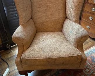 Lot 124 $150 Wing chair with ball and claw feet