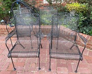 Lot#768 $140 Set of 4 wrought iron armchairs