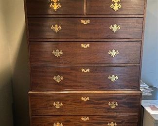 Lot #155 $3200 Chest on chest 71"H x 44-1/2"W x 22"D