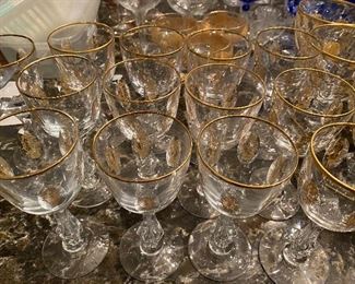 Lot#454 $286- 13 Tiffin Palais Versailles wine glasses 6-3/8"H