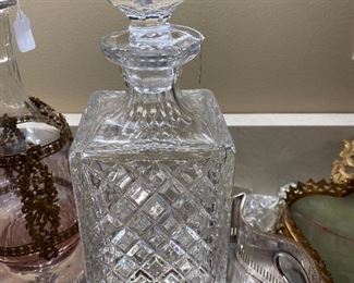 Lot#467 $45-Crystal decanter unmarked-11" to top of stopper