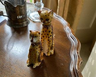 lot#490  $55- 2 leopard porcelain boxes