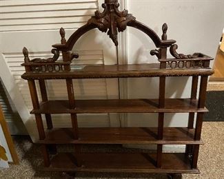 Lot#158 $195 Wall shelf. A few small pieces missing
