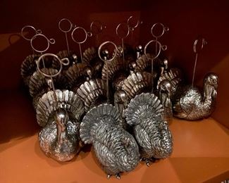 Lot#474 $30- 12 turkey place card holders and salt and pepper 