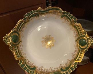 Lot#417- Single green rimmed bowl