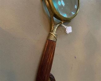 Lot#668 $35 Brass and wood magnifyig glass